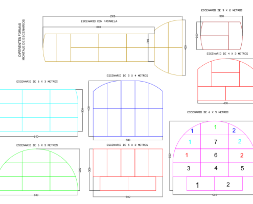 ESCENARIO MODULAR - DIFERENTES FORMATOS Y DISPOSICIONES